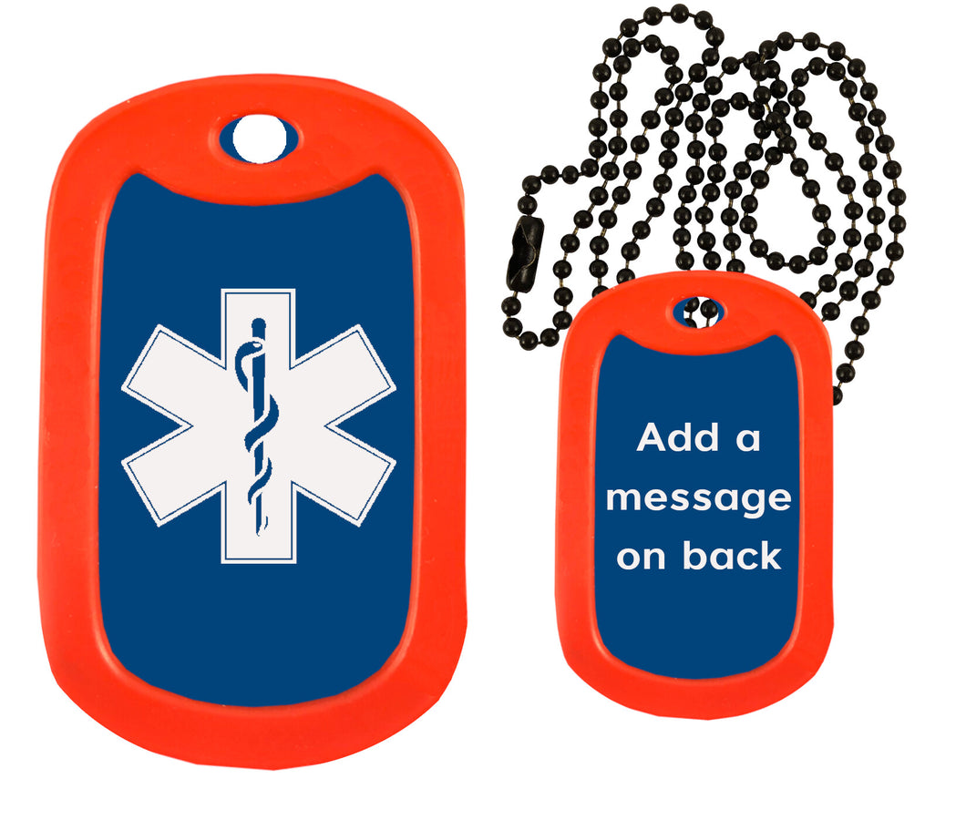 EMT EMS Paramedic Dog Tag Necklace