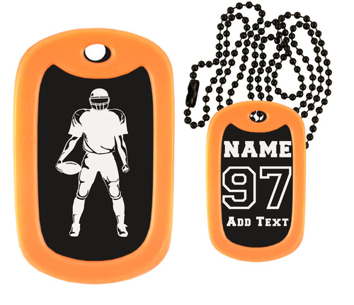 Football Dog Tag Necklace