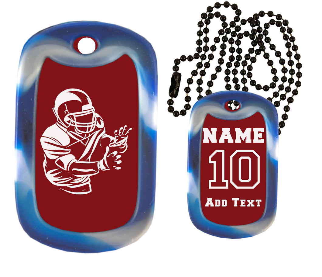 Football Dog Tag Necklace