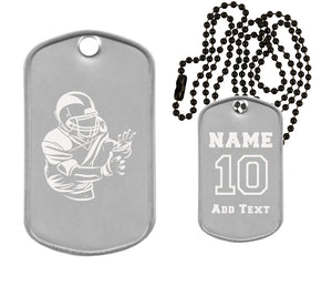 Football Dog Tag Necklace