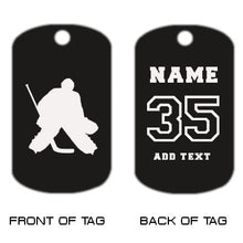 Load image into Gallery viewer, Hockey Goalie Dog Tag Necklace