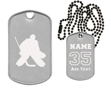 Load image into Gallery viewer, Hockey Goalie Dog Tag Necklace