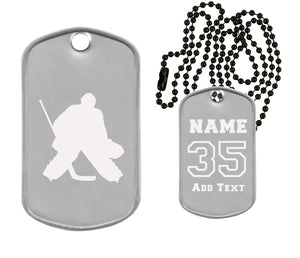 Hockey Goalie Dog Tag Necklace