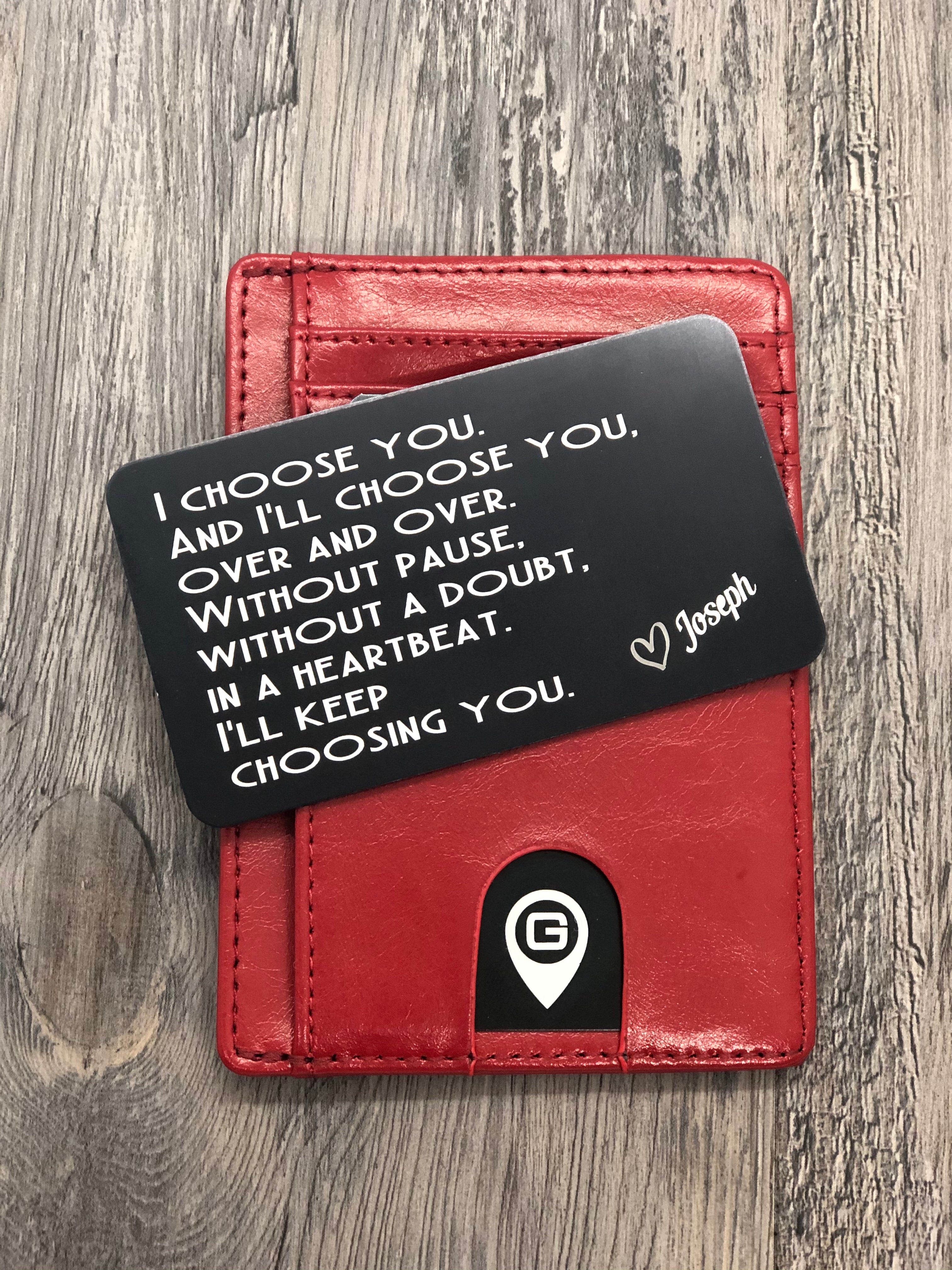 Song Lyrics Engraved on Metal Wallet Insert Inspirational 