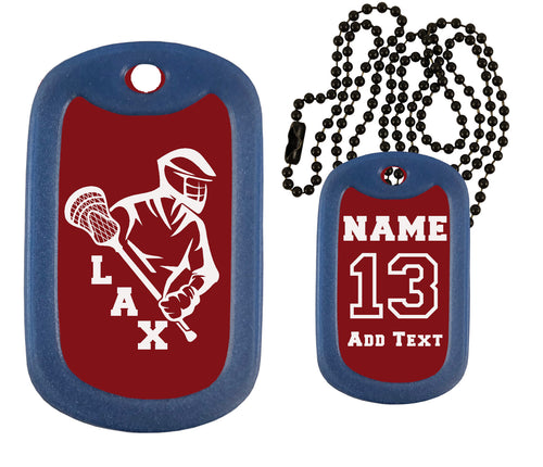 Lacrosse Dog Tag Necklace