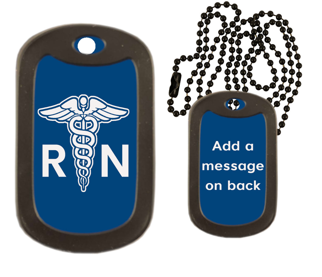 Nurse RN Dog Tag Necklace