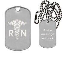 Load image into Gallery viewer, Nurse RN Dog Tag Necklace