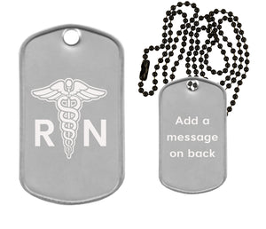 Nurse RN Dog Tag Necklace