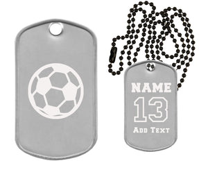 Soccer Dog Tag Necklace
