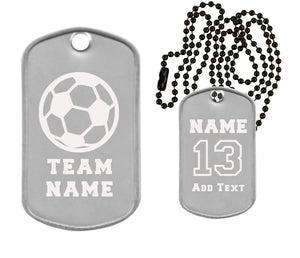 Soccer Dog Tag Necklace