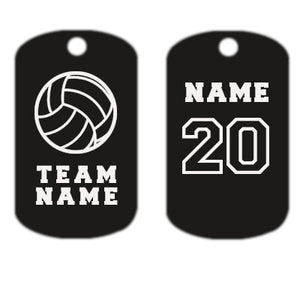Volleyball Dog Tag Necklace