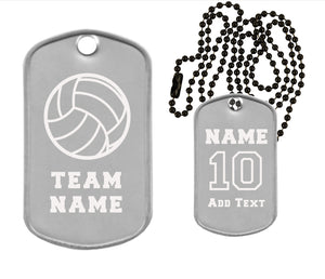 Volleyball Dog Tag Necklace